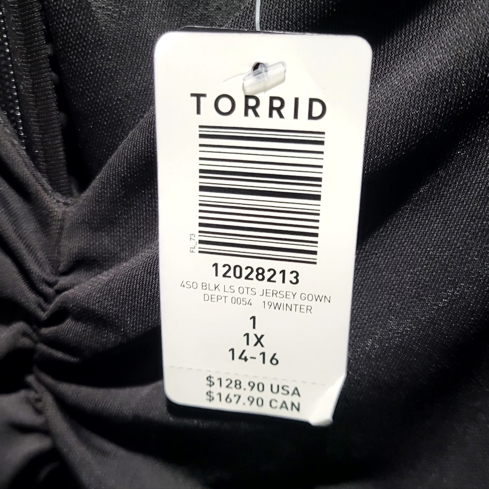 NWT Torrid Black Maxi Jersey Off Shoulder Dress Size 1X - Picture 6 of 12